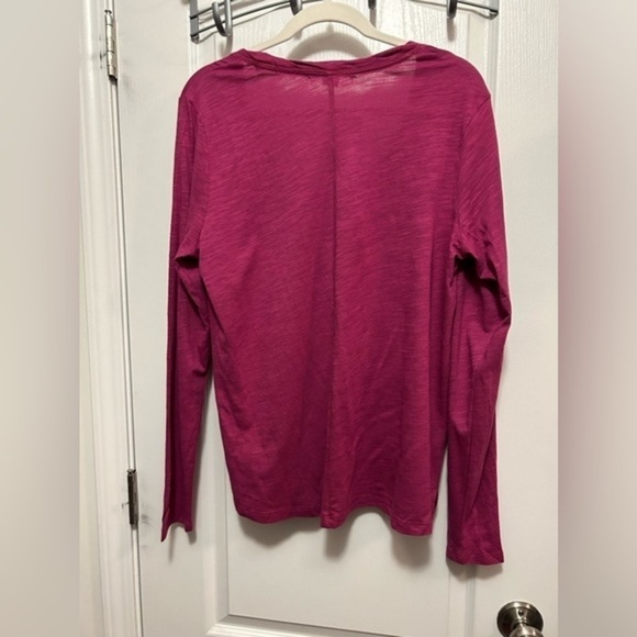 Social Standard by Sanctuary Dylan Scoop Neck Long Sleeve Tee Magenta Pink XL - Picture 4 of 14